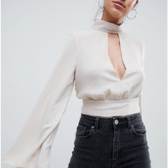 ASOS beige top size US 2 - Picture 1 of 3